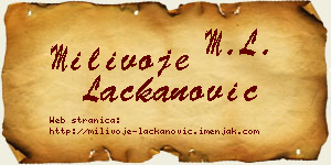 Milivoje Lackanović vizit kartica